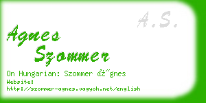 agnes szommer business card